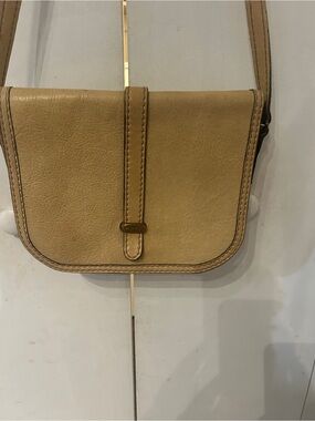 The bridge Vintage Leather Classic Beige Crossbody Saddle Bag - Women's Shoulder